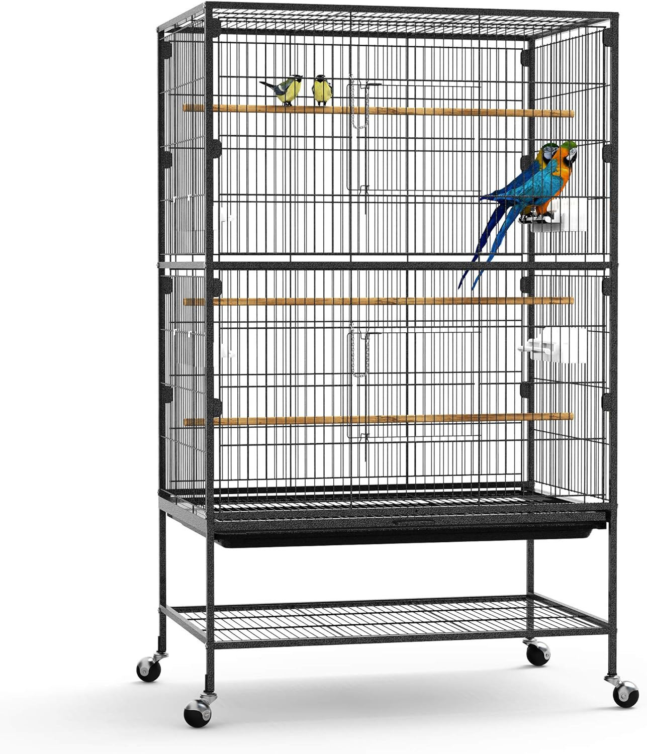 An exemplary parrot cage.