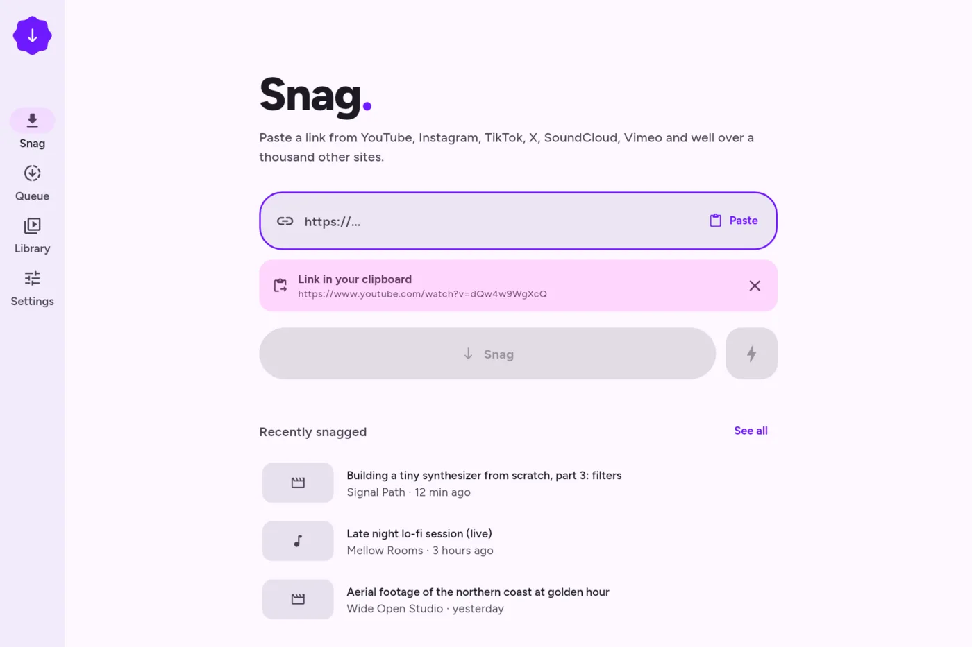 Snag on a desktop computer, ready for a link
